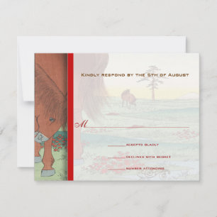 Whimsicla Horse Western Rustic Wedding Invitations