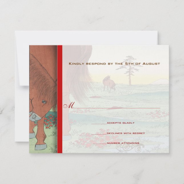 Whimsicla Horse Western Rustic Wedding Invitations (Devant)