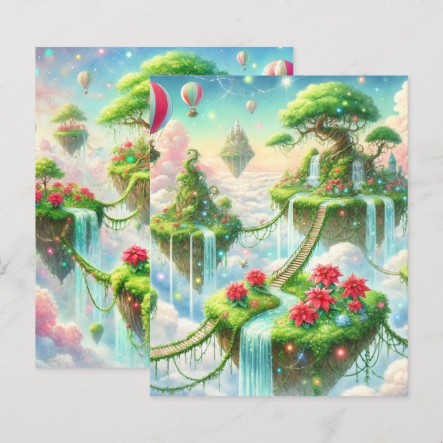 Whimssica Poinsettia Sky Islands Papier à papier (Devant / Derrière)