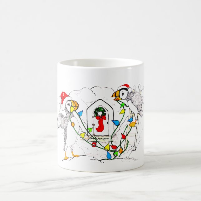 Whimssical Christmas Alaska Wildlife Coffee Mug (Centre)