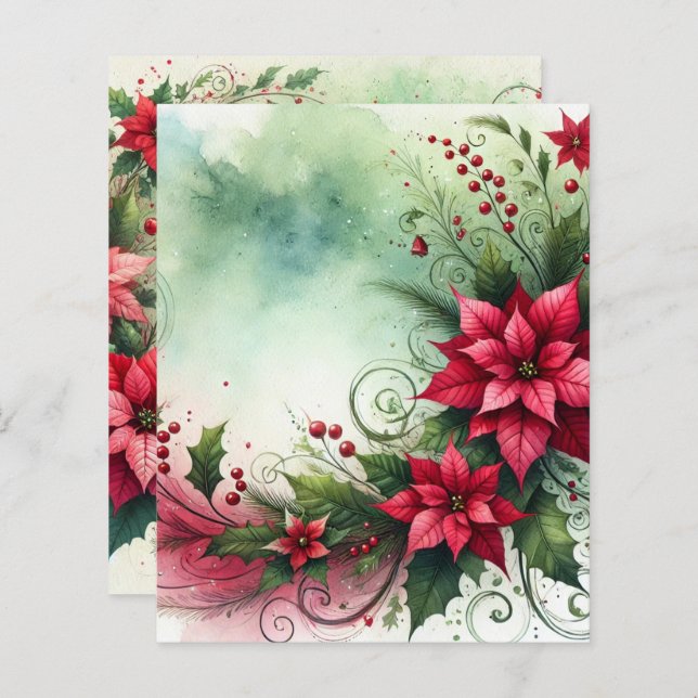 Whimssical Poinsettia Garland Scrapbook (Devant / Derrière)