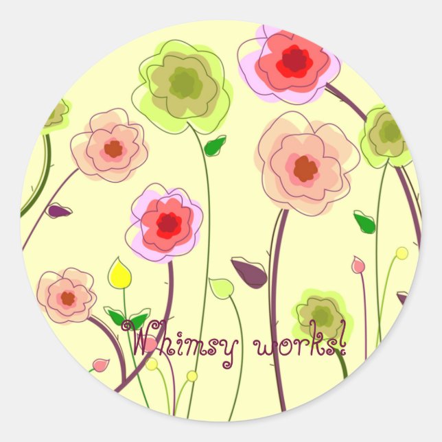 Whimsy fonctionne autocollant floral (Devant)