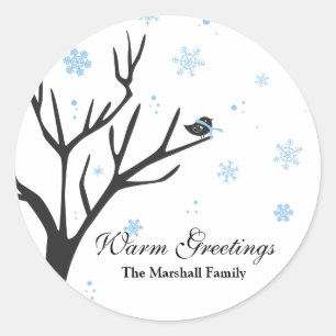 Whimsy Tree and Bird - Sticker Snowflakes