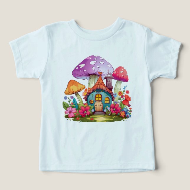 Whimsy Wonderland Champignons House Bodysuit bébé (Design Recto)