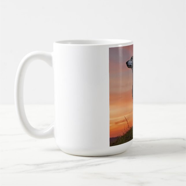 Whippet Élégant café Mug (Gauche)