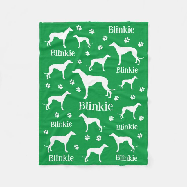 Whippet Green Couverture de chien personnalisée (Devant)