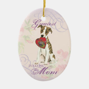 Whippet Heart Maman Ornement céramique