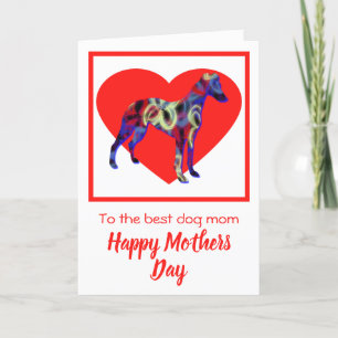 Whippet Silhouette Chien Red Heart Carte de fête d