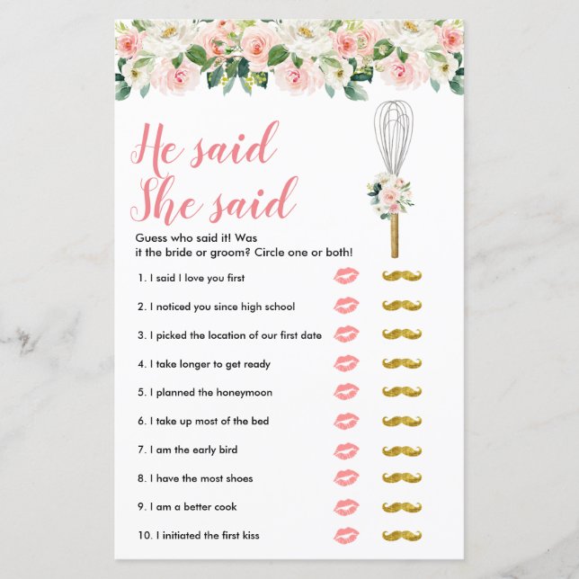 Whisaway il dit qu'elle a dit Carte de Jeux (Devant)