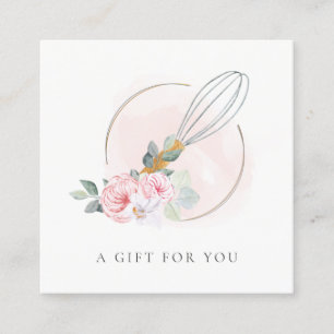 Whisk en bois Blush Rose Floral Certificat cadeau