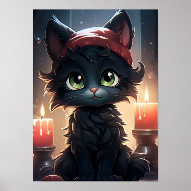 Whisker Wonderland : affiche de Noël de chat (Devant)