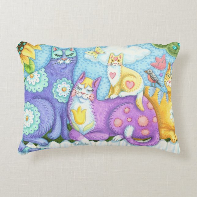 Whiskers Et Purrs Folk Art CAT ACCENT COUSSIN (Devant)