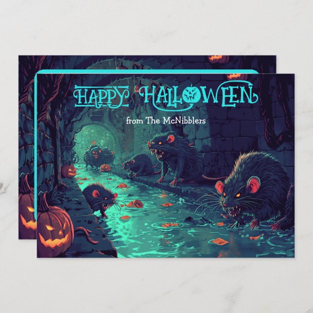 Whiskers & Sorcières : La carte Soirée des égouts (Devant / Derrière)