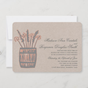 Whiskey Baril de blé Rustic Wedding Invitations