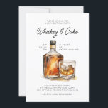 Whiskey Birthday Party Invitation<br><div class="desc">Célébrez en style avec cette invitation personnalisable d'anniversaire au whisky. Doté d'une élégante aquarelle représentant une bouteille de whisky et un verre, ce design est parfait pour les anniversaires d'étape ou toute célébration d'amateurs de whisky. Personnalisez facilement avec vos détails d'événement pour créer un invitation unique et sophistiqué qui donne...</div>