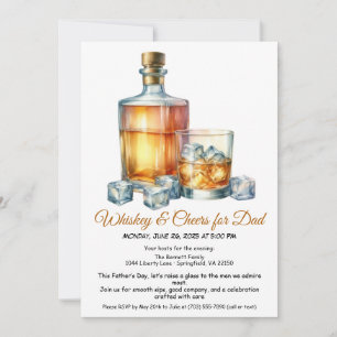 Whiskey & Cheveux pour Papa - Invitation de la Fêt