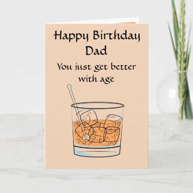 Whiskey & Ice Papa Carte de voeux Anniversaire (Devant)