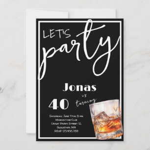 Whiskey pour les adultes anniversaire invitation