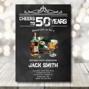 Whiskey pour les adultes anniversaire invitation