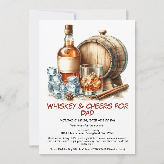 Whisky & Acclamations pour Papa – Invitation pour  (Devant)