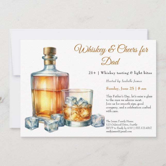 Whisky & Acclamations pour Papa – Invitation pour  (Devant)