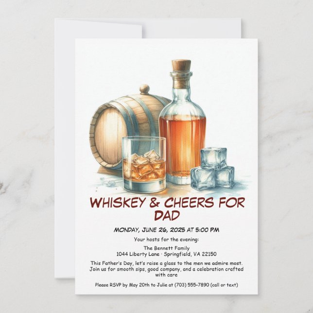 Whisky & Acclamations pour Papa – Invitation pour  (Devant)