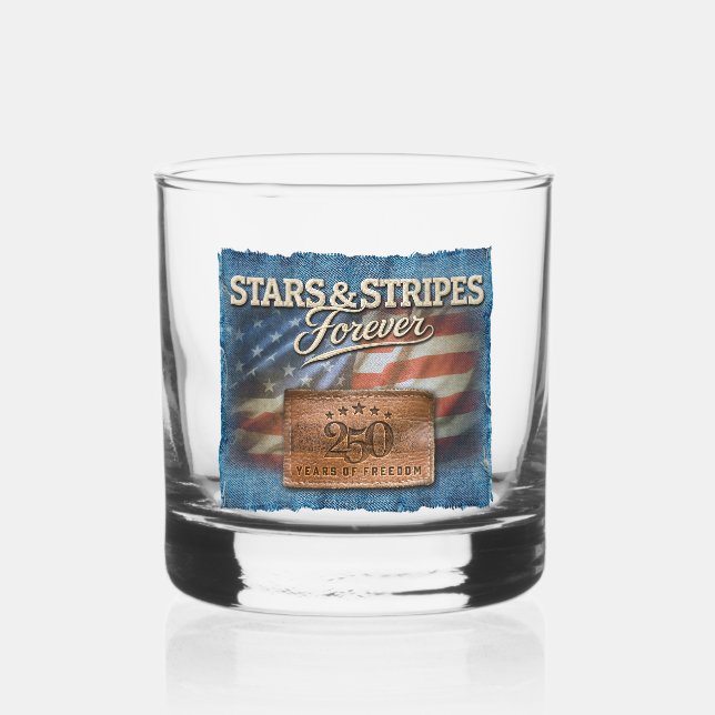 Whisky Étoiles & Bandes - Verre à Rocks (Recto)