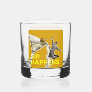 Whisky Verre à cocktail "Sip Happens" amusant