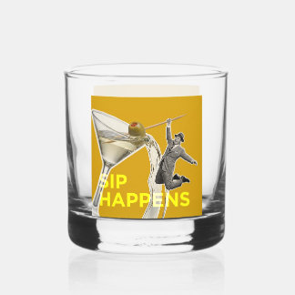 Whisky Verre à cocktail "Sip Happens" amusant