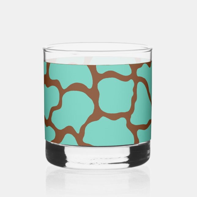 Whisky Verre à motif turquoise rétro (Recto)