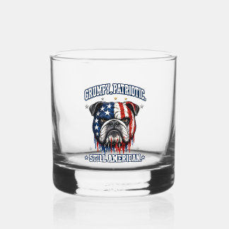 Whisky Verre à Whiskey 4 Juillet Bouledogue Patriote Grog