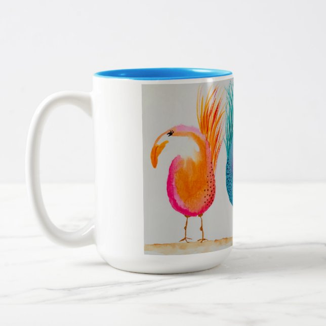 Whismy Birds ! Mug coloré avec aquarelle (Gauche)