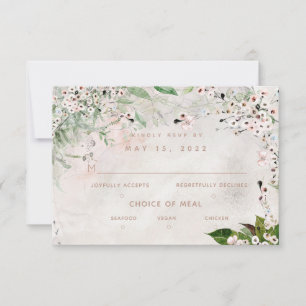 Whisper & Blush Mariage 3 Repas Choix Carte RSVP