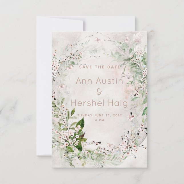 Whisper & Blush Wedding Enregistrer La Carte Date (Devant)
