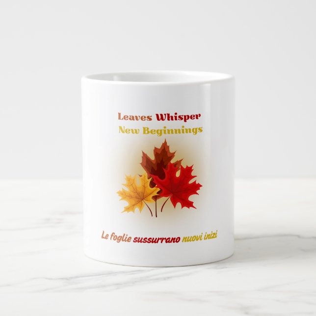 Whisper feuille - Mug d'automne bilingue (Devant)