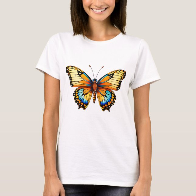 "Whispering Wings : Graceful Butterfly T-Shirt Des (Devant)