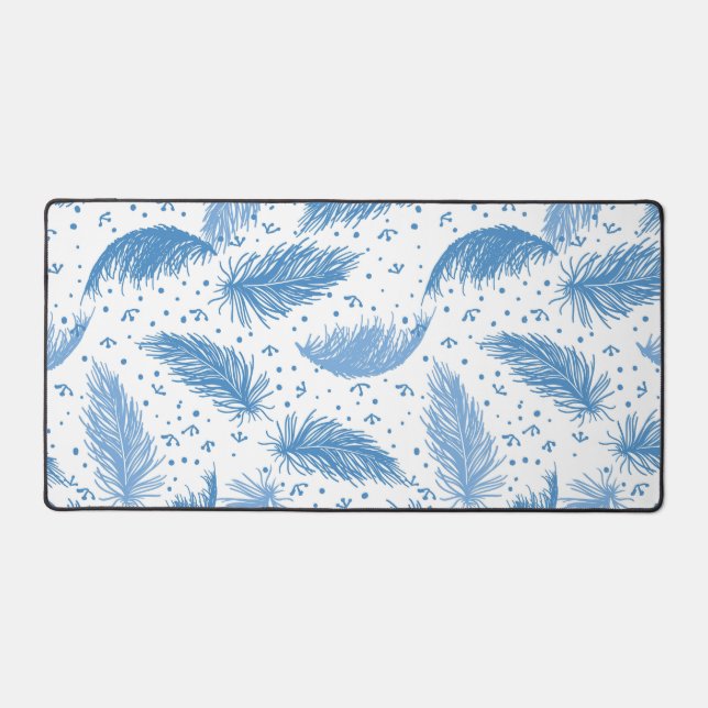 Whispers en bleu : Motif de plumes (Recto)