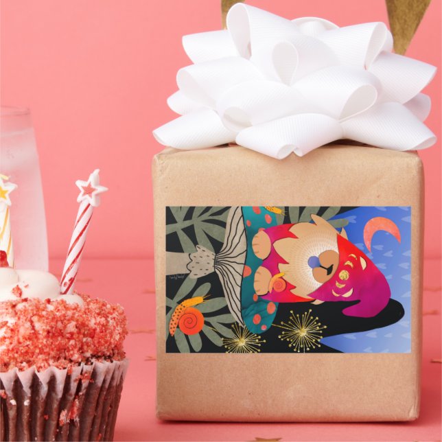 WHISTLEBRITCHES chow grands autocollants rectangle (Fête)