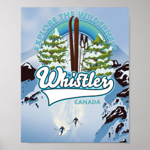 whistler Canada affiche de voyage à ski. Carte pos