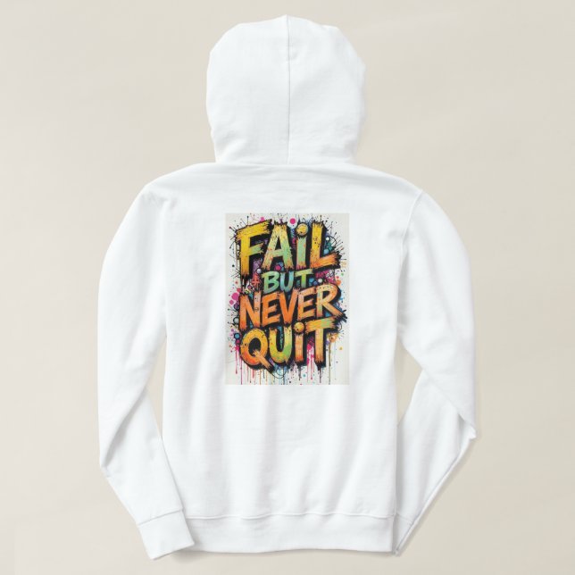 white Adult Pullover Hoodie with design (Design dos)