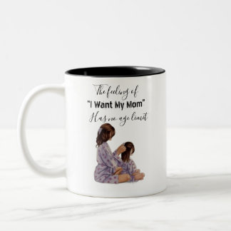 White and black mug for mother with a cute logo