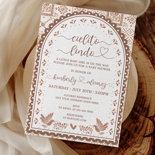 White & Barro Cielito Lindo Baby shower Invitation (Créateur téléchargé)