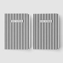 White Black Stripe Foil Vow Books Wedding Design
