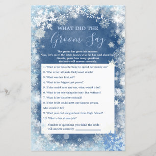 White Blue Winter Snowflake What Groom Say Groom