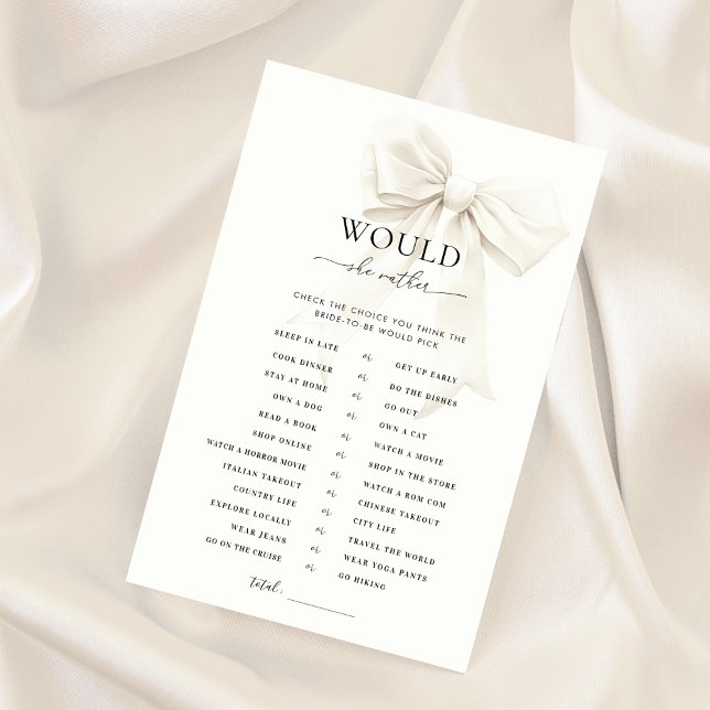 White Bow Fête des mariées Voudrait-Elle Plutôt Jo (Créateur téléchargé)