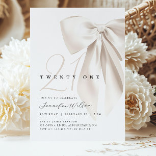 White Bow Invitation à l'anniversaire
