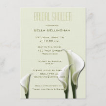 White Calla Lillies Invitation à la douche nuptial