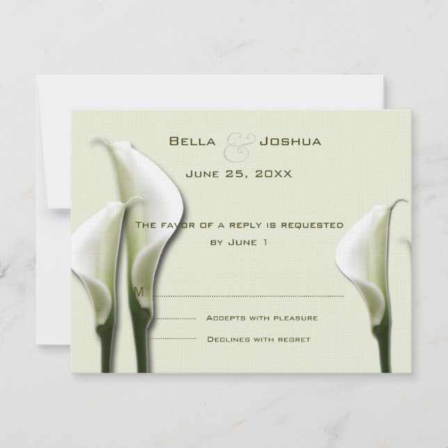 White Calla Lillies RSVP (Devant)
