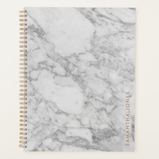 White Carrara Marble Gold Classic Personalised (Devant)