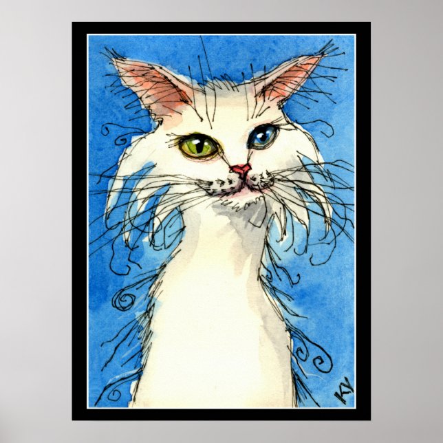 White cat with odd eyes poster (Devant)